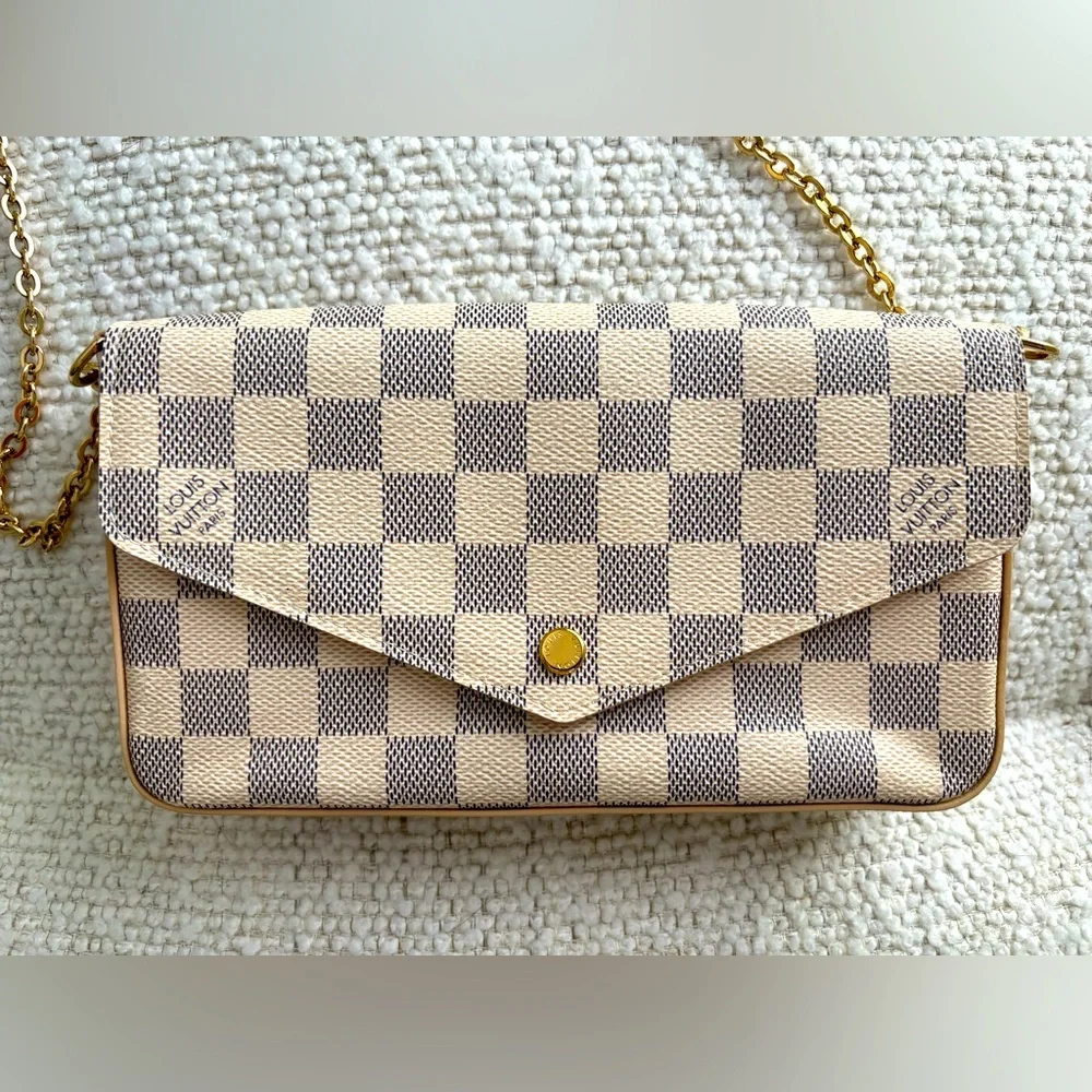 Louis Vuitton Pochette Felicie in Damier Azur Canvas, Great Condition! - Picture 9 of 14